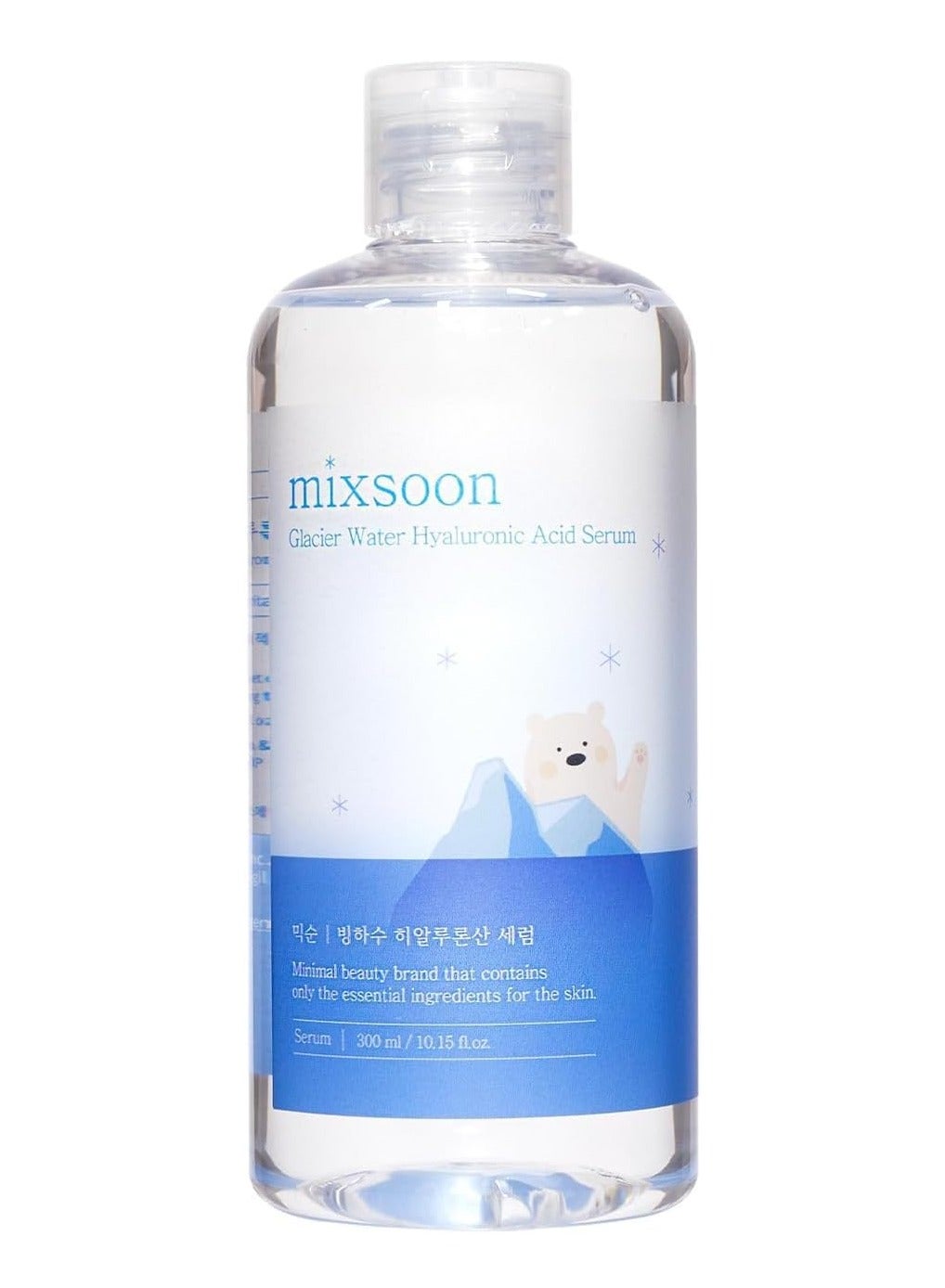 mixsoon [] Glacier Water Hyaluronic Acid Serum 10.14 fl oz / 300ml | Hyaluronic Serum for skin soothing and skin moisturization | Cruelty-free