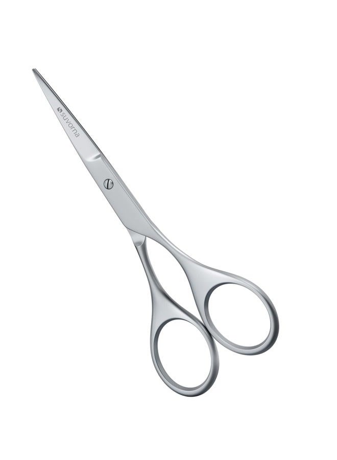 small scissors for beard, mustache, facial, nose, eyebrow, and ear hair - Hair scissors for cutting, trimming & grooming - Made with 4.5" stainless steel for barbers, professional, & home user