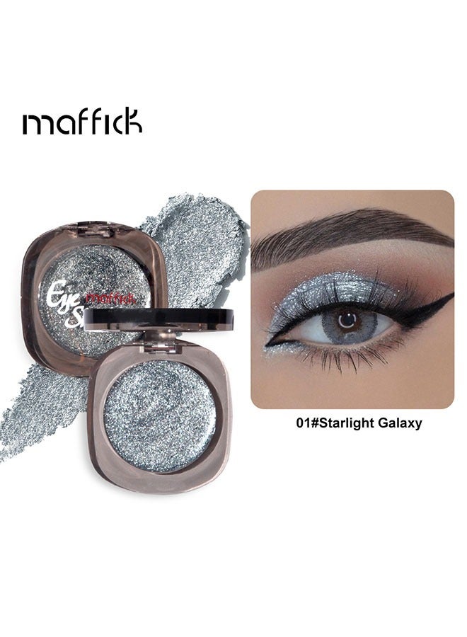 Mirror Glitter Drill Eyeshadow-High Velvet Texture,Waterproof, Sweat Resistant, & Long-lasting, Monochrome Eyeshadow 01#Starlight Galaxy