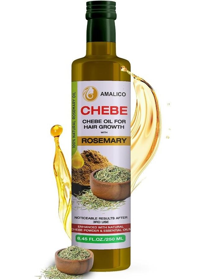 Rosemary Oil for Hair Growth With Chebe Powder for Hair Growth - (250 ML) Hair Growth Oil Deep Nourishing Moisturizing Hair