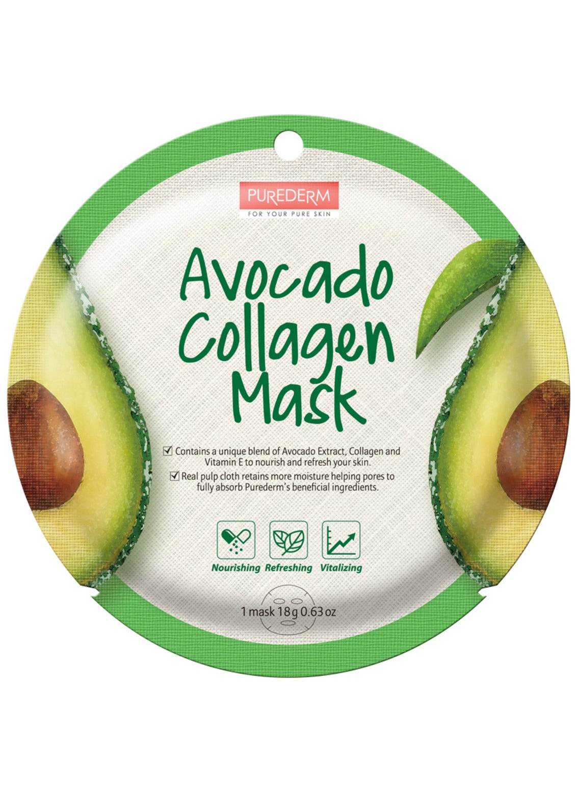 PUREDERM Avocado Collagen Mask